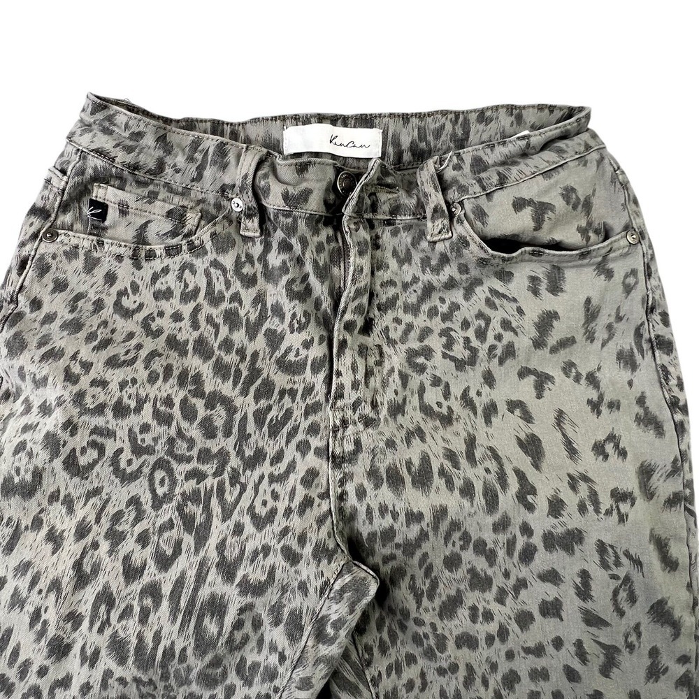 KanCan Womens Skinny Jeans Size 9 28 Gray Animal Print Raw Hem Ankle Stretch - Picture 3 of 9